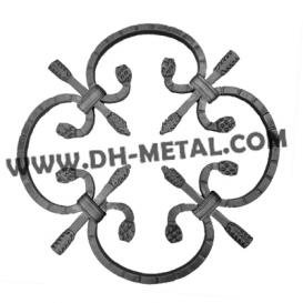 Square 8mm Steel Gate Decorative Scroll Metal Ornaments Stamped with Line