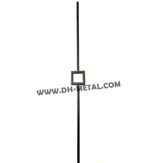 Decorative Matt Black Powder Coating 44in Stair Steel Newel Post